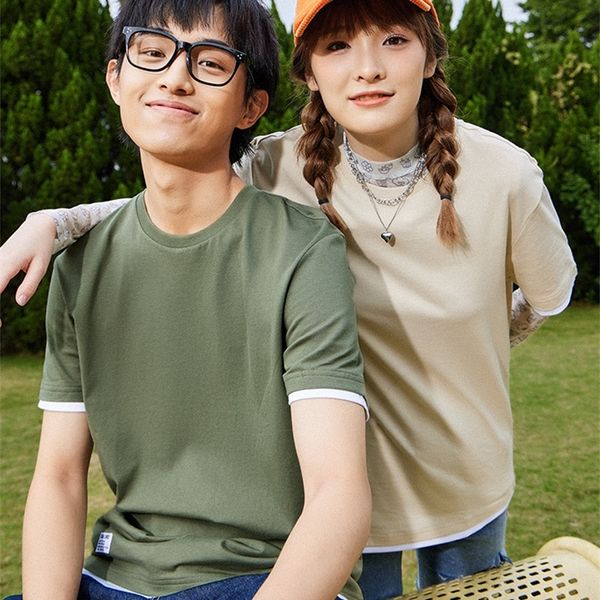 a21 summer mens oneck short sleeve solid tshirt male fake two pieces cotton fashion casual couple shirts220622, White;black
a21 summer mens oneck short sleeve solid tshirt male fake two pieces cotton fashion casual couple shirts220622, White;black