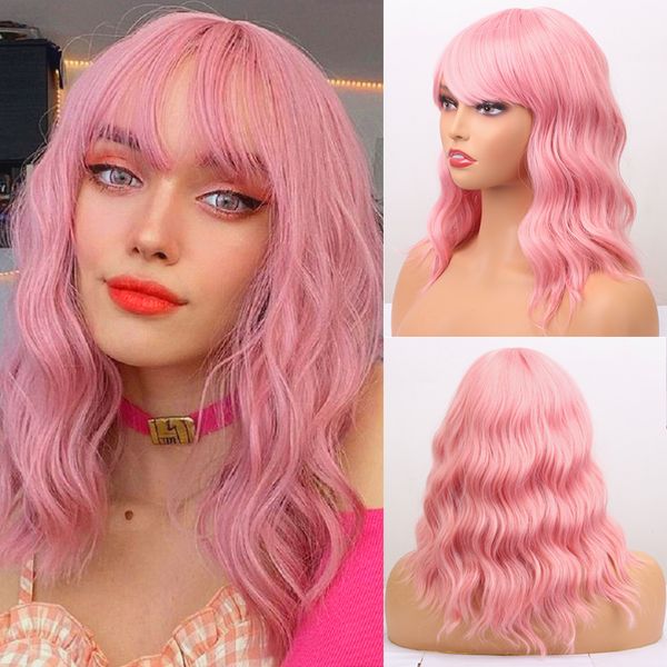 lx brand 14inch curly bob wig short synthetic wig with bangs natural wavy blonde/pink/black wigs for women cosplay hair heat resistantfactor
lx brand 14inch curly bob wig short synthetic wig with bangs natural wavy blonde/pink/black wigs for women cosplay hair heat resistantfactor