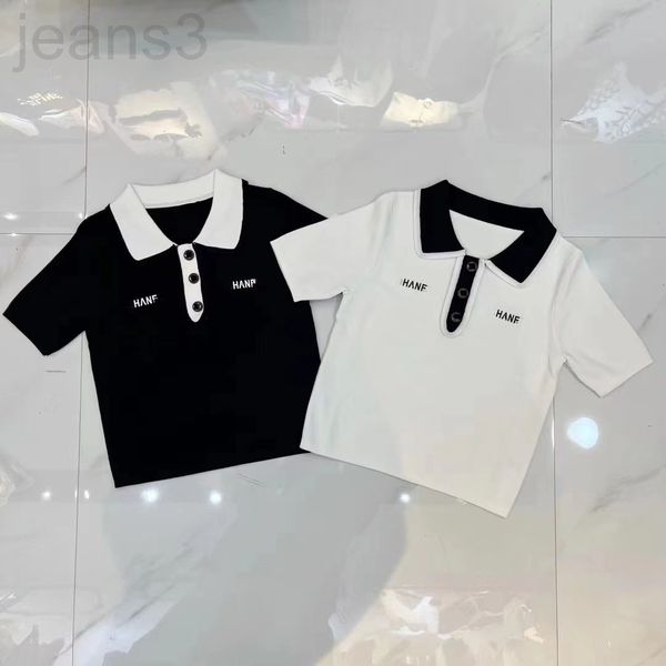 women's knits & tees designer in the summer of 2022, new celebrity xiaoxiangfeng polo lapel three button sweater with letters embroider, White
women's knits & tees designer in the summer of 2022, new celebrity xiaoxiangfeng polo lapel three button sweater with letters embroider, White