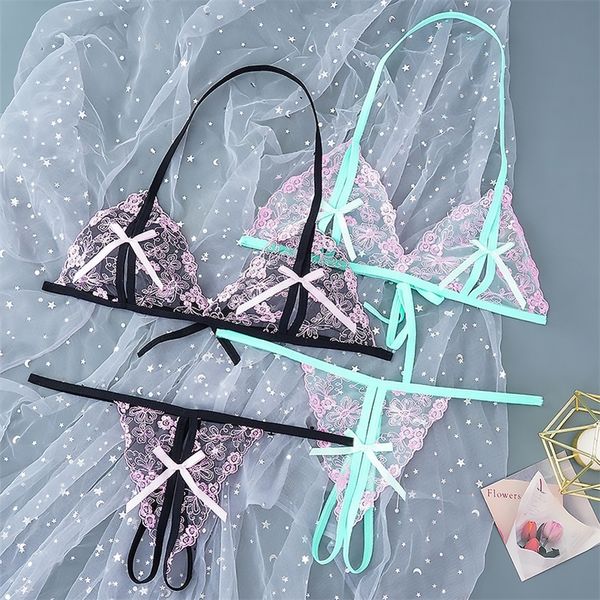 women lingerie lace set open crotch thong halter bow bra transparent hollow out underwear exotic printed intimate sets 220628, Red;black
women lingerie lace set open crotch thong halter bow bra transparent hollow out underwear exotic printed intimate sets 220628, Red;black