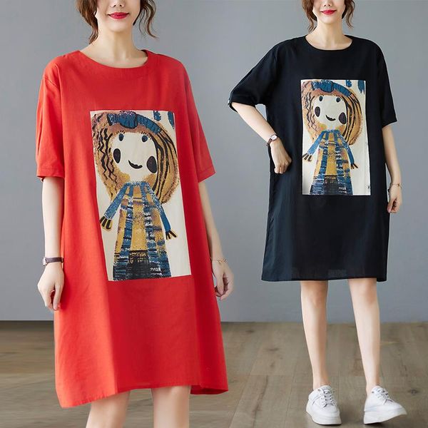 arrival print cartoon sweet girls shirts dress cotton linen loose summer holiday travel casual women beach, Black;gray
arrival print cartoon sweet girls shirts dress cotton linen loose summer holiday travel casual women beach, Black;gray