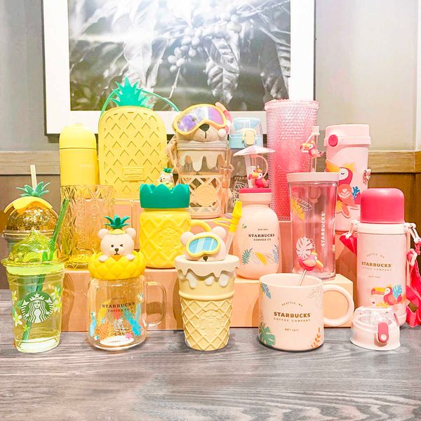 new starbucks cup colorful jungle pineapple diving bear beaker glass straw insulated water cup in summer
new starbucks cup colorful jungle pineapple diving bear beaker glass straw insulated water cup in summer