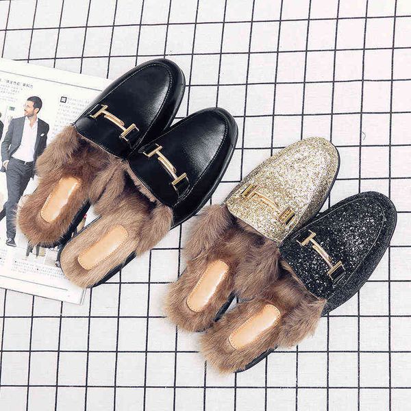 dres shoe fur man loafer slipper winter casual shoe lichtget half for men flat plush mule outdoor mule masculino big size 220723, Black
dres shoe fur man loafer slipper winter casual shoe lichtget half for men flat plush mule outdoor mule masculino big size 220723, Black