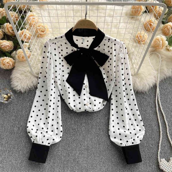 women's blouses & shirts bow tie lace up polka dot shirt women's spring 2022 french gentle style long sleeved shirt gn27, White
women's blouses & shirts bow tie lace up polka dot shirt women's spring 2022 french gentle style long sleeved shirt gn27, White