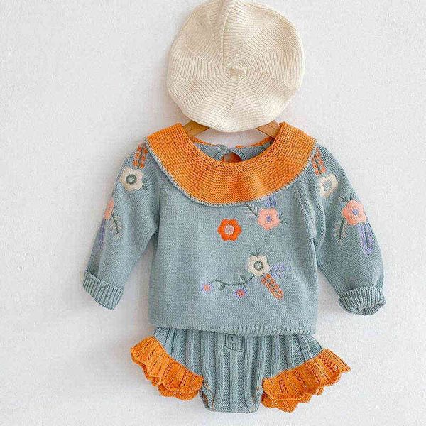 toddler baby girls clothing set embroidered ruffle collar knitted sweater pullovershorts autumn winter infant clothes l220715, Blue
toddler baby girls clothing set embroidered ruffle collar knitted sweater pullovershorts autumn winter infant clothes l220715, Blue