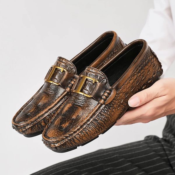 retro british men's loafers leather crocodile men's boat shoes casual classic flat breathable driving shoe size 38-47, Black
retro british men's loafers leather crocodile men's boat shoes casual classic flat breathable driving shoe size 38-47, Black