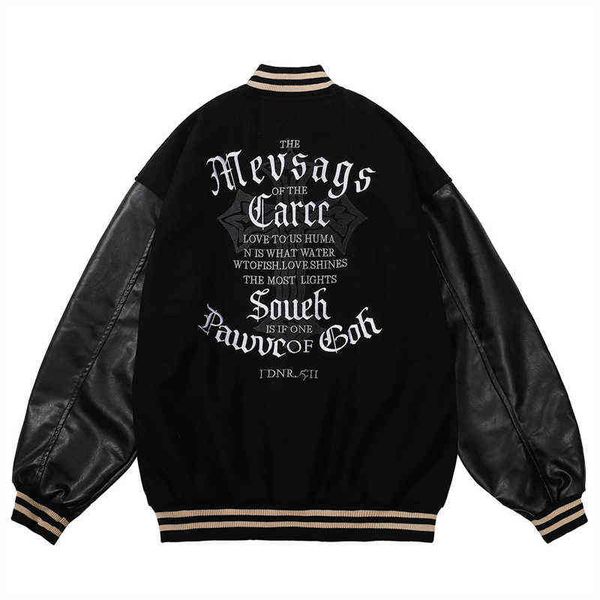 men streetwear hip hop oversized baseball jacket letter cross embroidery vintage college harajuku coat gothic varsity jackets t220728, Black;brown
men streetwear hip hop oversized baseball jacket letter cross embroidery vintage college harajuku coat gothic varsity jackets t220728, Black;brown