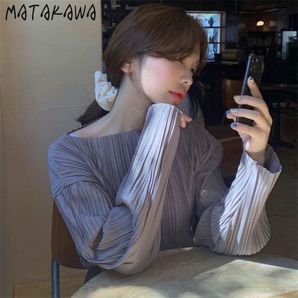 matakawa vintage long sleeve women blouse korea chic autumn round neck ladies shirt pleated feeling loose long-sleeved 210226, Black;gray
matakawa vintage long sleeve women blouse korea chic autumn round neck ladies shirt pleated feeling loose long-sleeved 210226, Black;gray