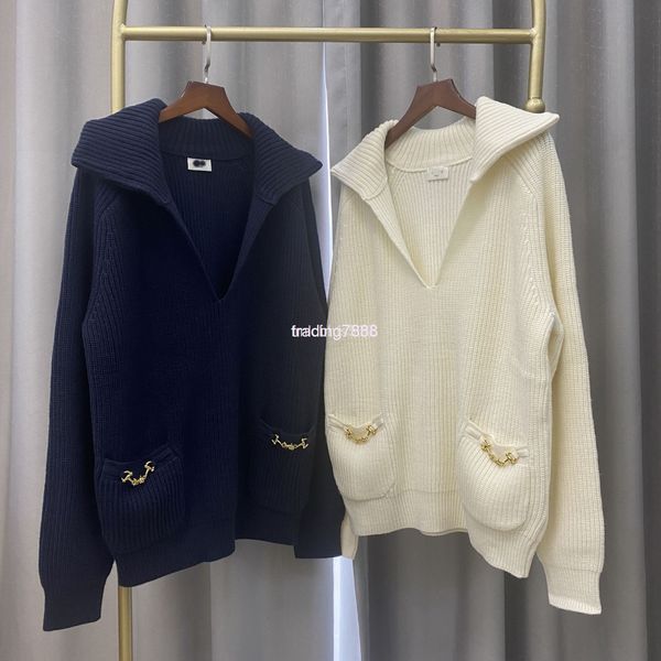 women's knits & tees 21c winter chain cashmere wool sweater pullover v-neck design small fragrance women's simple, White
women's knits & tees 21c winter chain cashmere wool sweater pullover v-neck design small fragrance women's simple, White
