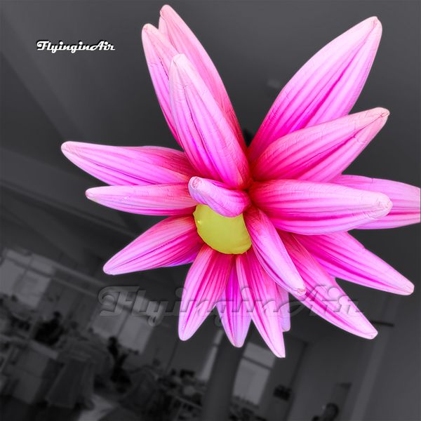 Image of Personalized Hanging Pink Inflatable Flower Lighting Party Flower Balloon For Nightclub Decoration