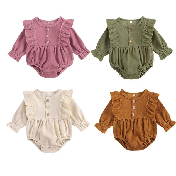 infant baby girl corduroy romper newborn solid causal long sleeve jumpsuit with button closure spring autumn clothing, Blue 
infant baby girl corduroy romper newborn solid causal long sleeve jumpsuit with button closure spring autumn clothing, Blue