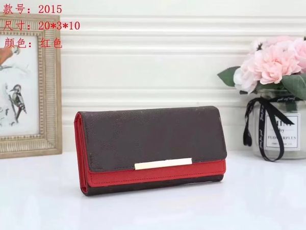 2022 women wallet designer fashion flap suit wallets plain cardholder lady bags luxurys package leather casual totes handbag compartment cla, Red;black