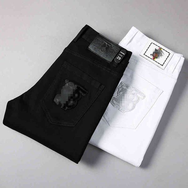 men's jeans autumn and winter men's jeans pure black white two-color cotton high elastic small feet slim fitting korean version si, Blue
men's jeans autumn and winter men's jeans pure black white two-color cotton high elastic small feet slim fitting korean version si, Blue