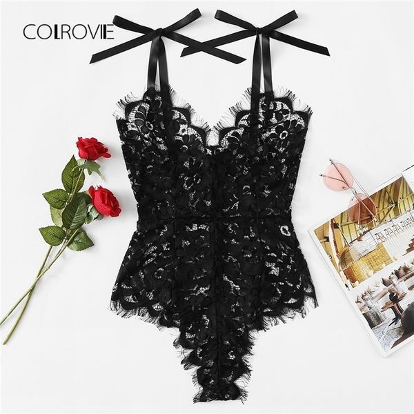 colrovie black solid eyelash lace teddy bodysuit summer new v neck bodysuit women clothing skinny girls lace bodysuit y200401, Black;white
colrovie black solid eyelash lace teddy bodysuit summer new v neck bodysuit women clothing skinny girls lace bodysuit y200401, Black;white