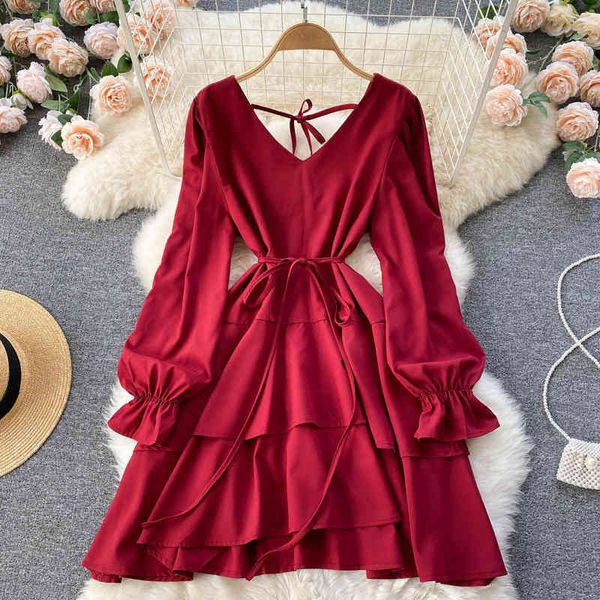 casual dresses red dress women's 2022 spring temperament v-neck slim fit short aging double ruffle cake skirt a0a1, Black;gray
casual dresses red dress women's 2022 spring temperament v-neck slim fit short aging double ruffle cake skirt a0a1, Black;gray
