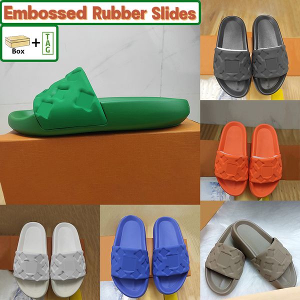with box rubber slippers summer beach sandals waterfornt emboosed mules slides white black orange olive men women shoes us 5-12
with box rubber slippers summer beach sandals waterfornt emboosed mules slides white black orange olive men women shoes us 5-12