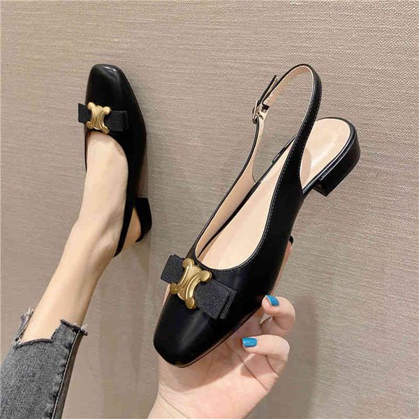 sandals back empty baotou leather sandals arc de triomphe square head women's shoes low heel small fragrance single bow pk70, Black
sandals back empty baotou leather sandals arc de triomphe square head women's shoes low heel small fragrance single bow pk70, Black