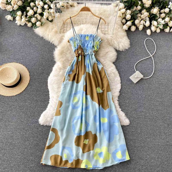 casual dresses seaside holiday suspender skirt summer style temperament printed breast wrapped dress women's high waist slim long wbe2, Black;gray 
casual dresses seaside holiday suspender skirt summer style temperament printed breast wrapped dress women's high waist slim long wbe2, Black;gray