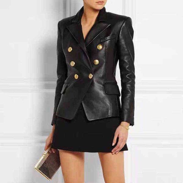 black pu jacket women new designer artificial leather metal double breasted buckle leather female jackets j220813, White;black
black pu jacket women new designer artificial leather metal double breasted buckle leather female jackets j220813, White;black