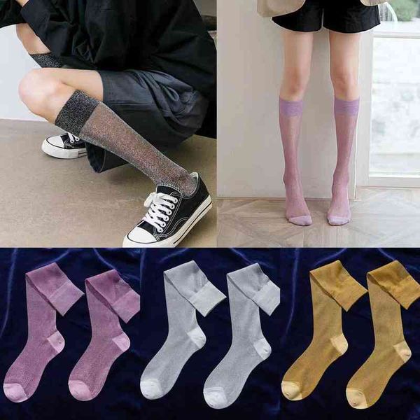 calf socks women's ultra-thin crystal stockings japanese gold and silver silk solid color fashion socks l220714, Black;white
calf socks women's ultra-thin crystal stockings japanese gold and silver silk solid color fashion socks l220714, Black;white