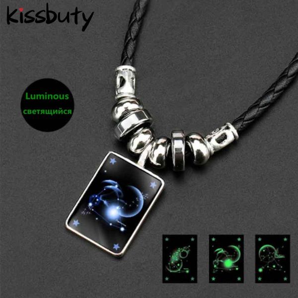 pendant necklaces 12 constellation luminous black leather necklace chain zodiac pendants for women men vintage punk 2022 jewelry, Silver
pendant necklaces 12 constellation luminous black leather necklace chain zodiac pendants for women men vintage punk 2022 jewelry, Silver