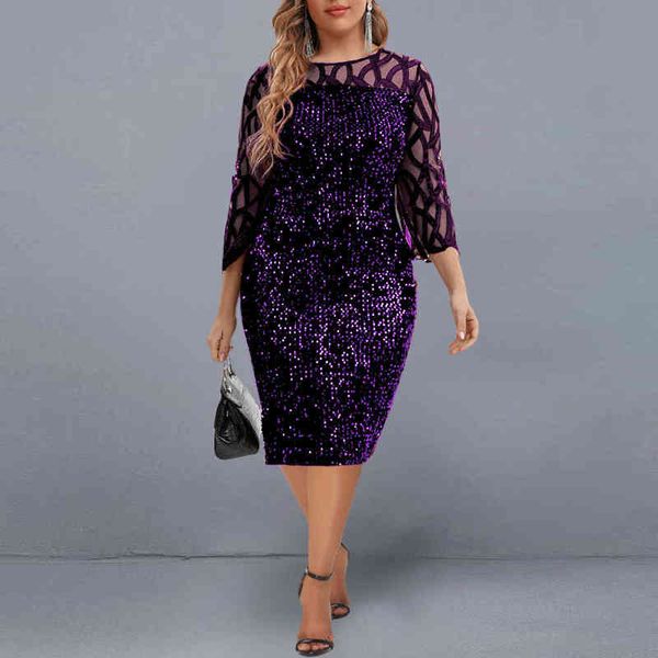elegant sequin plus size dress for new year 2022 mesh sleeve evening party dresses spring round neck midi dress club outfits 5xl y220510, Black;gray
elegant sequin plus size dress for new year 2022 mesh sleeve evening party dresses spring round neck midi dress club outfits 5xl y220510, Black;gray