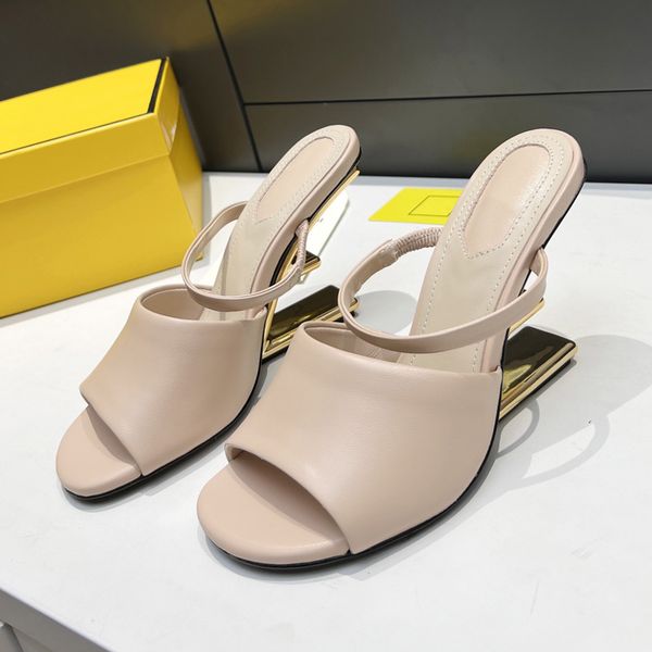 summer ladies sandals luxury designer slippers gold metal diagonal heel leather high hee shaped heel fashion novelty outdoor shoes slideshow, Black
summer ladies sandals luxury designer slippers gold metal diagonal heel leather high hee shaped heel fashion novelty outdoor shoes slideshow, Black