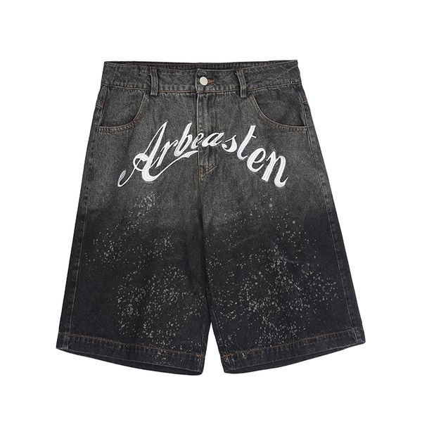 painted letter embroidery denim summer shorts mens and womens pockets loose knee length pants
painted letter embroidery denim summer shorts mens and womens pockets loose knee length pants