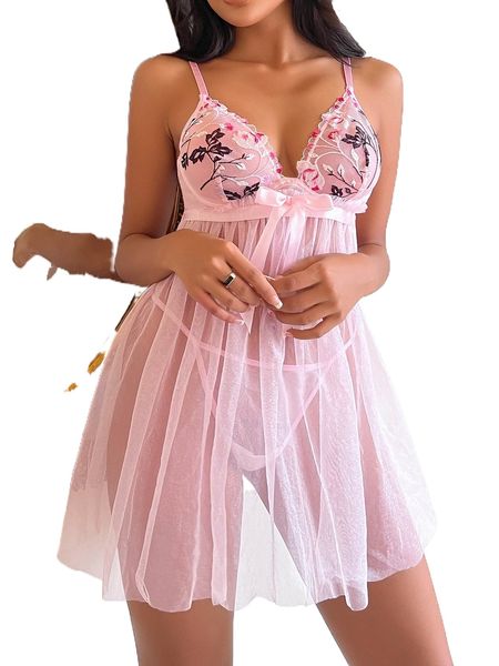 floral embroidered bow front underwire slips with thong 43zm#, Black;red 
floral embroidered bow front underwire slips with thong 43zm#, Black;red