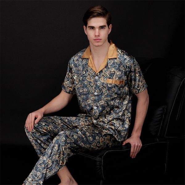 two piece men s pajamas set rayon print turn down collar pajamas men classic casual retro silk pajamas for men tracksuit lj201112, Black;brown
two piece men s pajamas set rayon print turn down collar pajamas men classic casual retro silk pajamas for men tracksuit lj201112, Black;brown