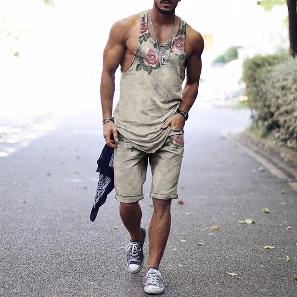 fashion men s tank t shirt shorts casual 3d brand simple flower print outdoor fitness man vest jog 2 set 220616, Gray
fashion men s tank t shirt shorts casual 3d brand simple flower print outdoor fitness man vest jog 2 set 220616, Gray