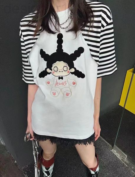 women's t-shirt designer fried dough twist 22 spring summer new niche design minimalist design, age reduction, braided, embroidered sho, White
women's t-shirt designer fried dough twist 22 spring summer new niche design minimalist design, age reduction, braided, embroidered sho, White