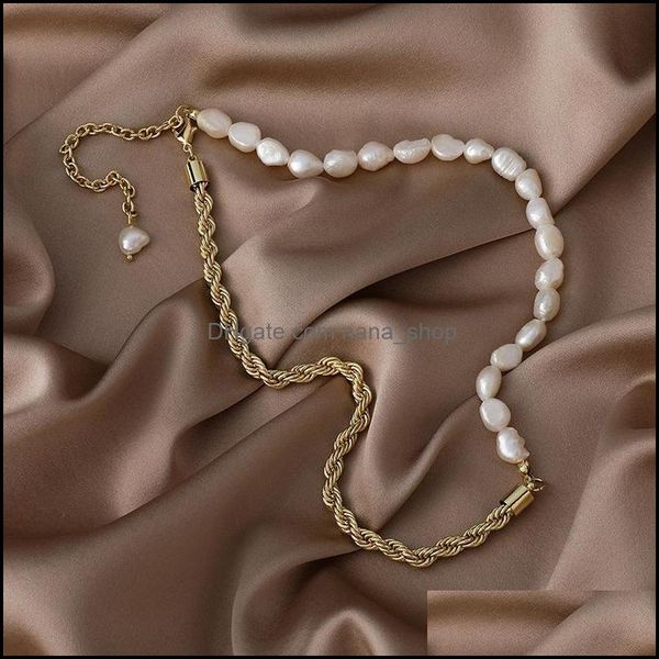 chokers necklaces pendants jewelry 2021 personality simple twist chain pearl asymmetry necklace european and american fashion female acces, Golden;silver
chokers necklaces pendants jewelry 2021 personality simple twist chain pearl asymmetry necklace european and american fashion female acces, Golden;silver
