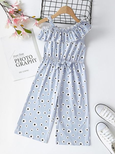 toddler girls floral print ruffle trim asymmetrical neck bow front jumpsuit she, Blue
toddler girls floral print ruffle trim asymmetrical neck bow front jumpsuit she, Blue