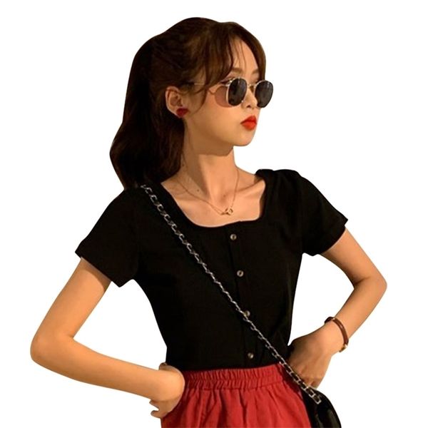 new korean students retro small square collar solid color short multicolor tshirt fashion women's clothing women shirts t200614, White
new korean students retro small square collar solid color short multicolor tshirt fashion women's clothing women shirts t200614, White
