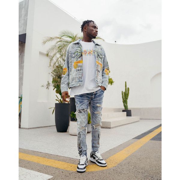 a designer jacket men's high street denim jackets a 22 mi classic lapel coconut tree graffiti letters print washed blue loose couple ca, Black;brown
a designer jacket men's high street denim jackets a 22 mi classic lapel coconut tree graffiti letters print washed blue loose couple ca, Black;brown
