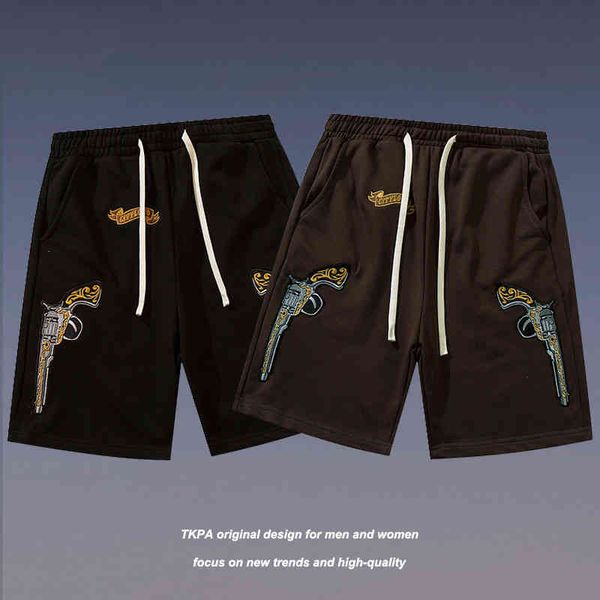 men's shorts tkpa american street hiphop casual fashion pistol embroidered sweatpants summer, White;black
men's shorts tkpa american street hiphop casual fashion pistol embroidered sweatpants summer, White;black