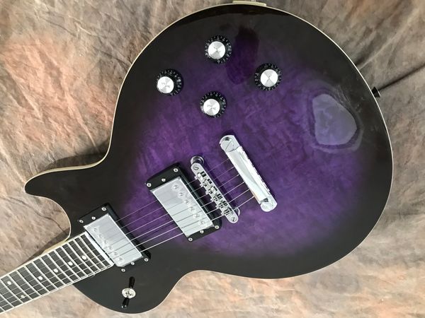 purple l p electric guitar body mahogany a flame maple fingerboard ebony inlays white dot
purple l p electric guitar body mahogany a flame maple fingerboard ebony inlays white dot