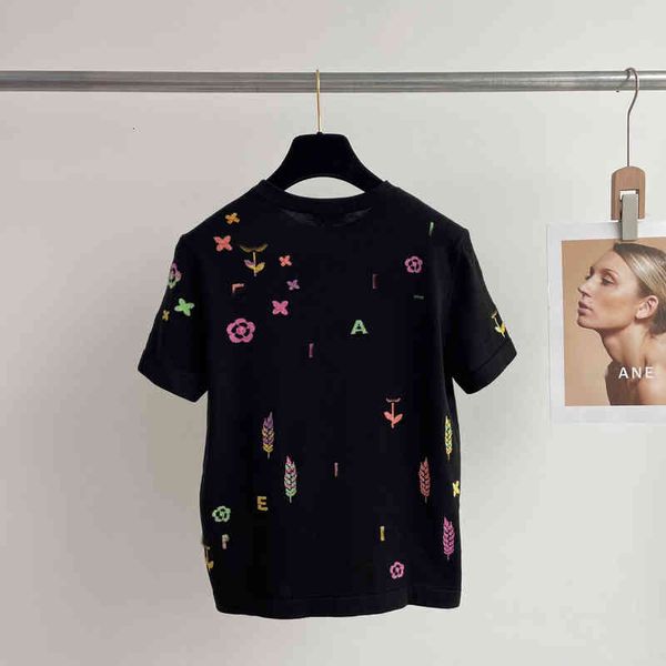 women's t-shirt shenzhen nanyouhuo spring product small fragrance letter pattern jacquard round neck knitted short sleeve women, White
women's t-shirt shenzhen nanyouhuo spring product small fragrance letter pattern jacquard round neck knitted short sleeve women, White