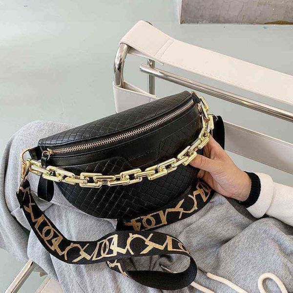 thick chain women's fanny pack plaid leather waist shoulder crossbody chest s luxury designer handbags female belt bag 220419
thick chain women's fanny pack plaid leather waist shoulder crossbody chest s luxury designer handbags female belt bag 220419