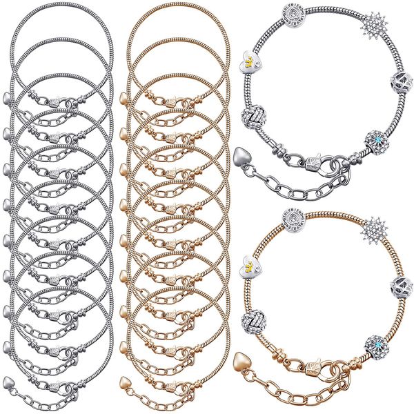 chains 7.87 inch bracelet snake chain charm bracelets with heart lobster clasp extender stainless steel link diy for women jewelry ma amrdf, Silver
chains 7.87 inch bracelet snake chain charm bracelets with heart lobster clasp extender stainless steel link diy for women jewelry ma amrdf, Silver