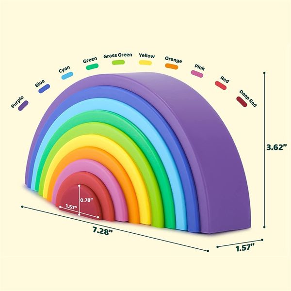 keepsakes children's fun colorful building block toys arched block silica gel rainbow circle baby color cognition training equipment 40
keepsakes children's fun colorful building block toys arched block silica gel rainbow circle baby color cognition training equipment 40