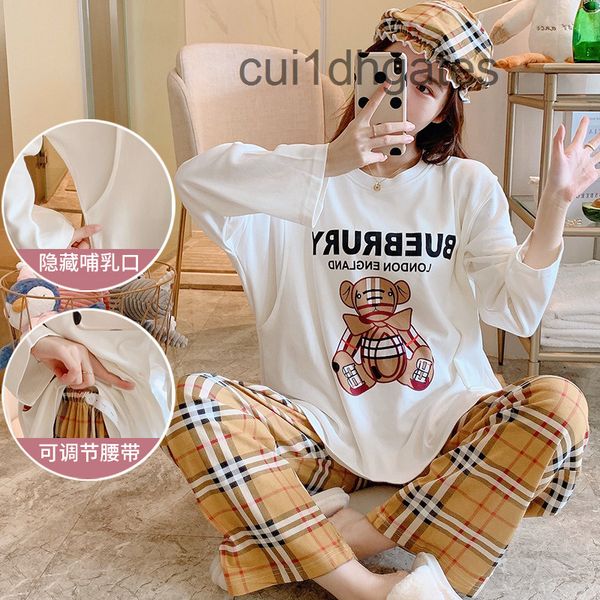 2022 designer b br t shirt plaid combed cotton maternity clothes spring and autumn pajamas cover head thin feeding pregnant women postpartum, White
2022 designer b br t shirt plaid combed cotton maternity clothes spring and autumn pajamas cover head thin feeding pregnant women postpartum, White