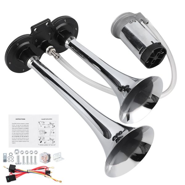 12v 20.0a 135db air horn siren dual trumpet aluminium alloy loudspaker for car truck rv with motor
12v 20.0a 135db air horn siren dual trumpet aluminium alloy loudspaker for car truck rv with motor