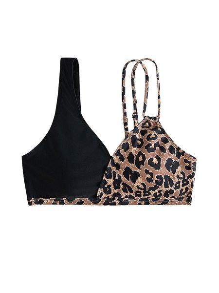 random leopard print bikini 04cz#, White;black