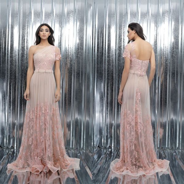 tony chaaya 2022 prom dresses one shoulder pink women a line lace appliqued formal evening gowns beaded sash vestido de novia, Black
tony chaaya 2022 prom dresses one shoulder pink women a line lace appliqued formal evening gowns beaded sash vestido de novia, Black