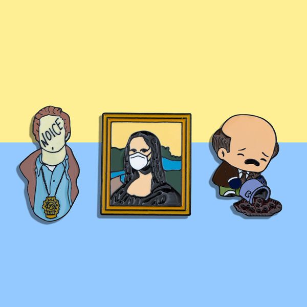 creative colorful characters brooch pins 3pcs/set enamel painting cartoon metal brooches for girls backpack badges mona lisa with mask perso, Gray
creative colorful characters brooch pins 3pcs/set enamel painting cartoon metal brooches for girls backpack badges mona lisa with mask perso, Gray