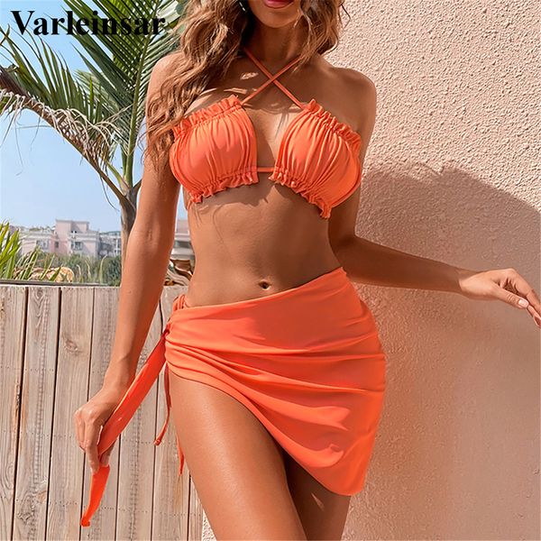 wrinkled with sarong bikini women swimwear female swimsuit three-pieces bikini set halter bather bathing suit swim v3196, White;black
wrinkled with sarong bikini women swimwear female swimsuit three-pieces bikini set halter bather bathing suit swim v3196, White;black
