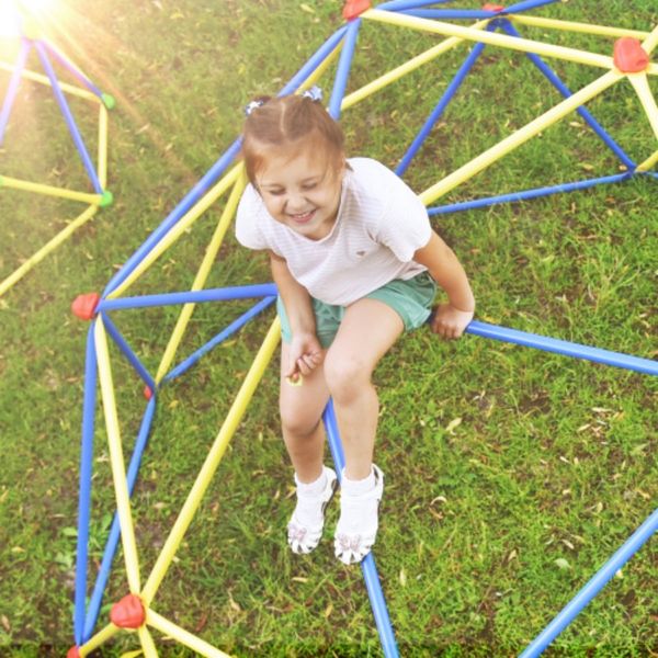 

us stock kids climbing dome jungle gym - 10 ft geometric playground dome climber play center with rust & uv resistant steel, supporting 1000