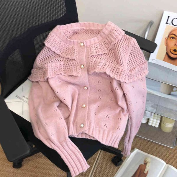women's sweaters pink sweet doll neck knitted cardigan women's autumn and winter design sense niche hollowed out sweater coat y7ww, White;black
women's sweaters pink sweet doll neck knitted cardigan women's autumn and winter design sense niche hollowed out sweater coat y7ww, White;black